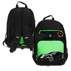 Рюкзак молодёжный 40 х 25 х 13 см, Grizzly, эргономичная спинка, отделение для ноутбука, чёрный/зелёный - фото 109811403