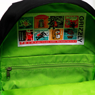Рюкзак молодёжный 40 х 25 х 13 см, Grizzly, эргономичная спинка, отделение для ноутбука, чёрный/зелёный - Фото 11