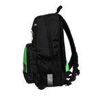 Рюкзак молодёжный 40 х 25 х 13 см, Grizzly, эргономичная спинка, отделение для ноутбука, чёрный/зелёный - Фото 4