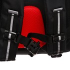 Рюкзак школьный 40 х 27 х 16 см, Grizzly, эргономичная спинка, отделение для ноутбука, чёрный/красный - Фото 11