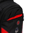 Рюкзак школьный 40 х 27 х 16 см, Grizzly, эргономичная спинка, отделение для ноутбука, чёрный/красный - Фото 13