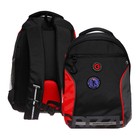 Рюкзак школьный 40 х 27 х 16 см, Grizzly, эргономичная спинка, отделение для ноутбука, чёрный/красный - Фото 4