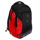 Рюкзак школьный 40 х 27 х 16 см, Grizzly, эргономичная спинка, отделение для ноутбука, чёрный/красный - Фото 5