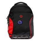 Рюкзак школьный 40 х 27 х 16 см, Grizzly, эргономичная спинка, отделение для ноутбука, чёрный/красный - Фото 6