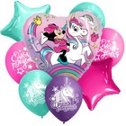 Набор воздушных шаров "С Днем Рождения", Минни Маус и Единорог - фото 319652483