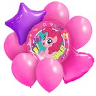 Букет из шаров "Пинки Пай",фольга, латекс, набор из 8 шт., My little pony - фото 26327769