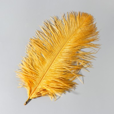 Перо страуса 25-30 см, золотой