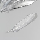 Набор перьев гуся 15-20 см, 10 шт, серебро - фото 63076277