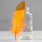 Набор перьев гуся 15-20 см, 10 шт, оранжевый с золотой крошкой - фото 319652796