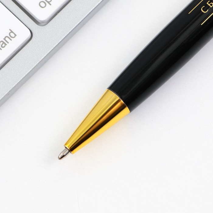 Ручка в подарочном футляре «Лучший учитель», металл, синяя паста, пишущий узел 1.0 мм - фото 1907782860