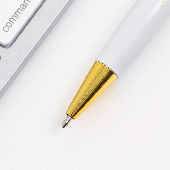 Ручка в подарочном футляре «Золотому учителю», металл, синяя паста, пишущий узел 1.0 мм - фото 1907782868