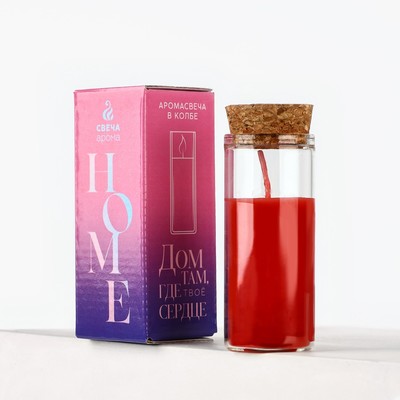 Ароматическая свеча в колбе «Шоколад», 3×3×8 см