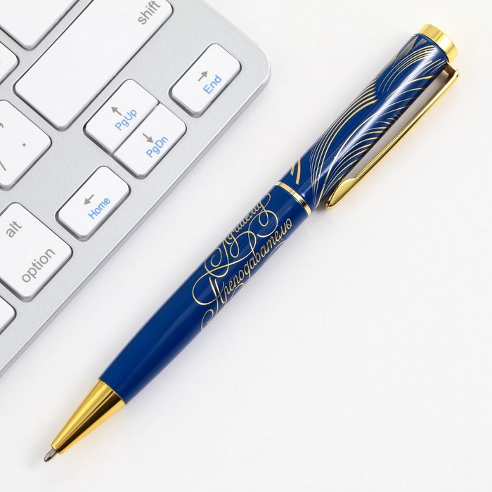 Ручка в подарочном футляре «Золотой учитель», металл, синяя паста, пишущий узел 1.0 мм - фото 1926756304