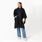 Дождевик взрослый пончо FCKNG WTHR, на кнопках, оверсайз, чёрный - Фото 2