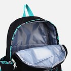 Рюкзак молодёжный из текстиля, 4 кармана, цвет чёрный/зелёный - фото 7008269