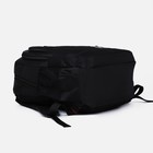 Рюкзак школьный из текстиля на молнии, 5 карманов, цвет чёрный - фото 26751858