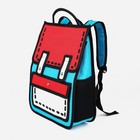 Рюкзак детский на молнии, цвет голубой/красный - фото 7008278