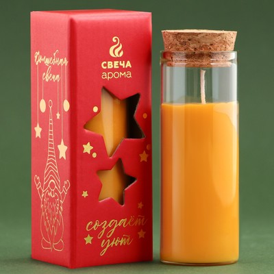 Ароматическая свеча новогодняя «Создай уют», апельсин, 3×3×8 см