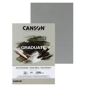Альбом CANSON Graduate Mix Media, A4, 30 листов, на склейке, серый, 200 г/м2