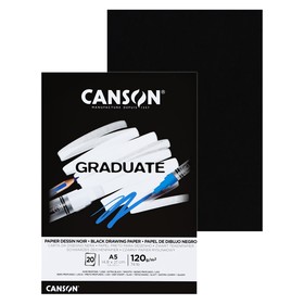 Альбом для графики CANSON Graduate, А5, 20 листов, на склейке, черный, 120 г/м2 9832763