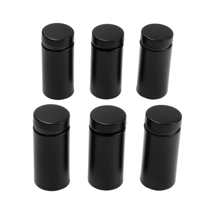 Дистанционный держатель для табличек, 19×40 мм, черный, набор 6 шт. - Фото 1