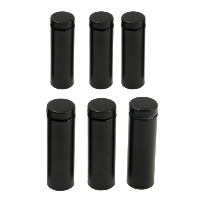 Дистанционный держатель для табличек, 19×60 мм, черный, набор 6 шт. - Фото 1