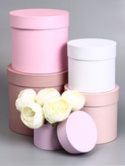 Набор круглых подарочных коробок 5 в 1, «Тепло» 20×20-11×11 - Фото 1