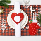 Набор конвертов для столовых приборов «Варежка» 4 шт., 10?15 см, 100% п/э, фетр, красный (комплект 2 шт) - фото 47162489