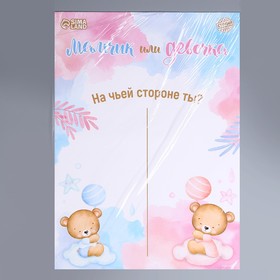 Гендер-пати. Плакат А2 «Мальчик или девочка», мишки (комплект 10 шт)