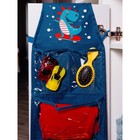 Кармашки в садик «Динозавр», для детского шкафчика, 83х24 см, синий - Фото 5