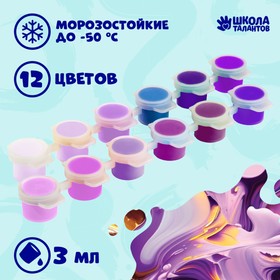 Набор акриловых красок "Фиолетовый бум", 12 цветов