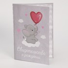 Папка для свидетельства о рождении «Слоник», 22×15 см 9369977