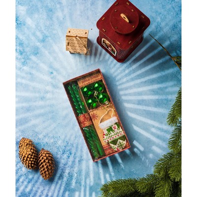 Набор высоких свечей с декором "С Новым годом!", ВБ 9,5 х 20 см