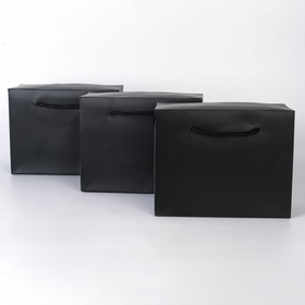 Набор пакетов—коробок «Чёрный», 23 × 18 × 11 см
