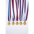 Набор призовых медалей диам. 3,5 см. 1,место, цвет зол, 5 шт. - фото 10866716