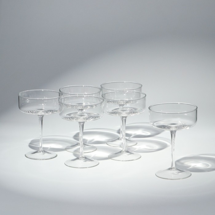 Набор бокалов для шампанского «Шик», стеклянный, 240 мл, 6 шт - фото 1909245548
