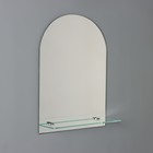 Зеркало в ванную комнату с полкой, полуовальное, 35×50 см - Фото 2