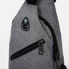 Сумка слинг мужская из текстиля, отверстие для наушников, с USB, цвет серый 7877646