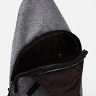 Сумка слинг мужская из текстиля, отверстие для наушников, с USB, цвет серый 7877646