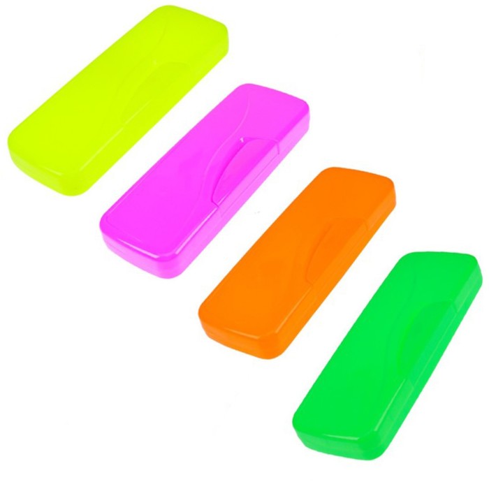 Пенал-футляр Calligrata «Фонарики», 70×205×30 мм, непрозрачный, пластиковый, неоновый МИКС - Фото 1