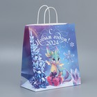 Пакет подарочный крафтовый «Зимняя сказка», 32 × 28 × 15 см - Фото 1