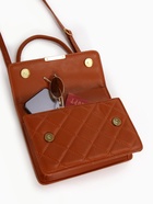 Сумка женская мессенджер на магните, 22×6×14 см, со стёжкой, коричневая - Фото 5