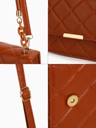 Сумка женская мессенджер на магните, 22×6×14 см, со стёжкой, коричневая - Фото 7