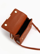 Сумка женская мессенджер на магните, 22×6×14 см, со стёжкой, коричневая - Фото 4