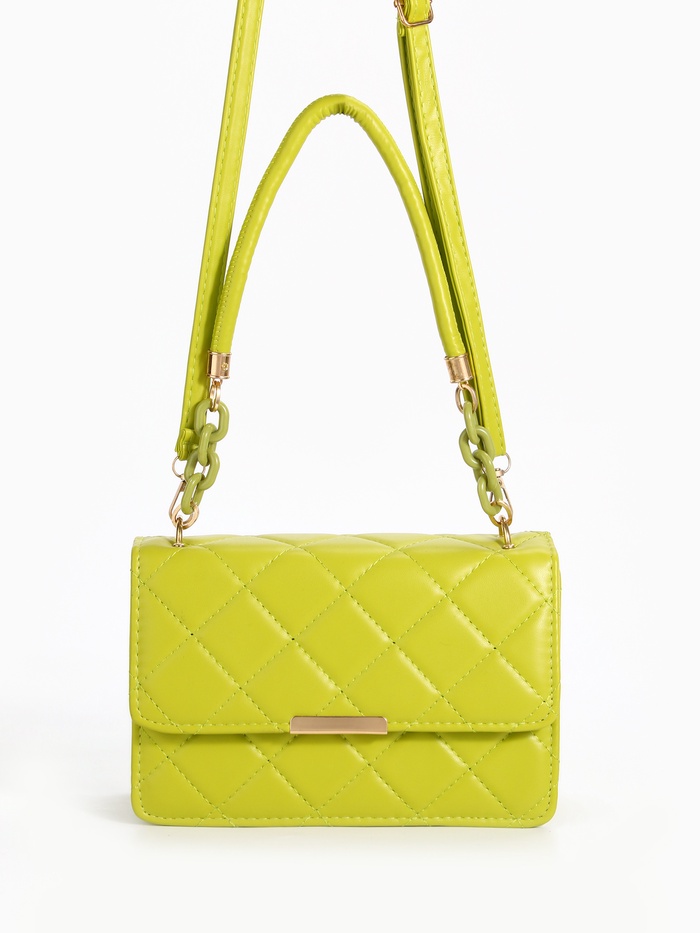 Сумка женская мессенджер на магните, 22×6×14 см, со стёжкой, зелёная - Фото 1