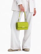 Сумка женская мессенджер на магните, 22×6×14 см, со стёжкой, зелёная - Фото 12