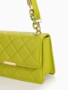 Сумка женская мессенджер на магните, 22×6×14 см, со стёжкой, зелёная - Фото 4