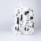 Рюкзак молодёжный на молнии из текстиля, 4 кармана, цвет белый/чёрный - Фото 2