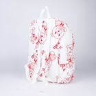 Рюкзак молодёжный на молнии из текстиля, 4 кармана, цвет белый/красный - Фото 2