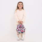 Рюкзак детский на молнии, 3 наружных кармана, цвет розовый/белый - фото 9540492
